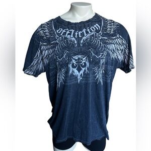 Affliction Black and White Graphic Tee